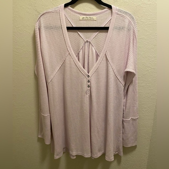 Free People We The Free Citrine Long Sleeve Thermal Top Size M In Lavender - Picture 2 of 12